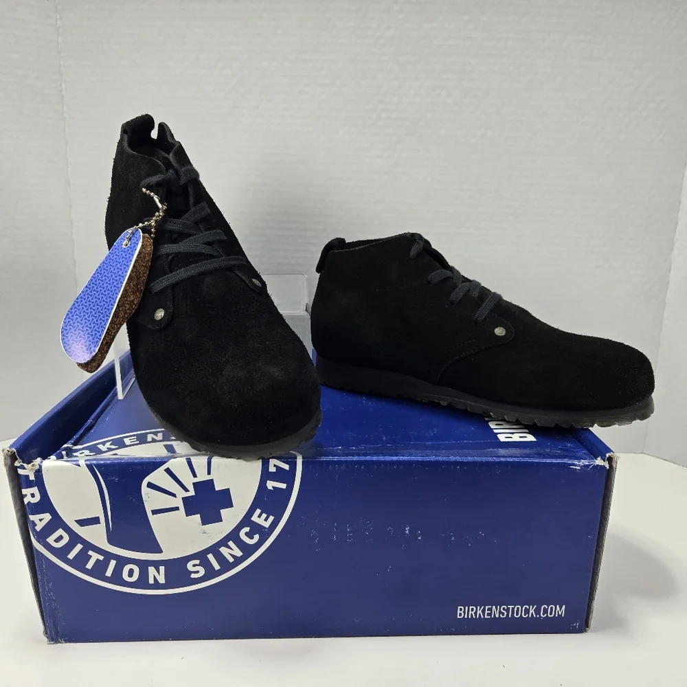 Birkenstock Dundee Plus Black Suede Shoes Women's Size EU 38 Narrow US 7-7.5